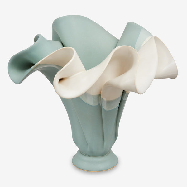 Hilborn Pottery Design: Sculpted Vase: Robin's Egg