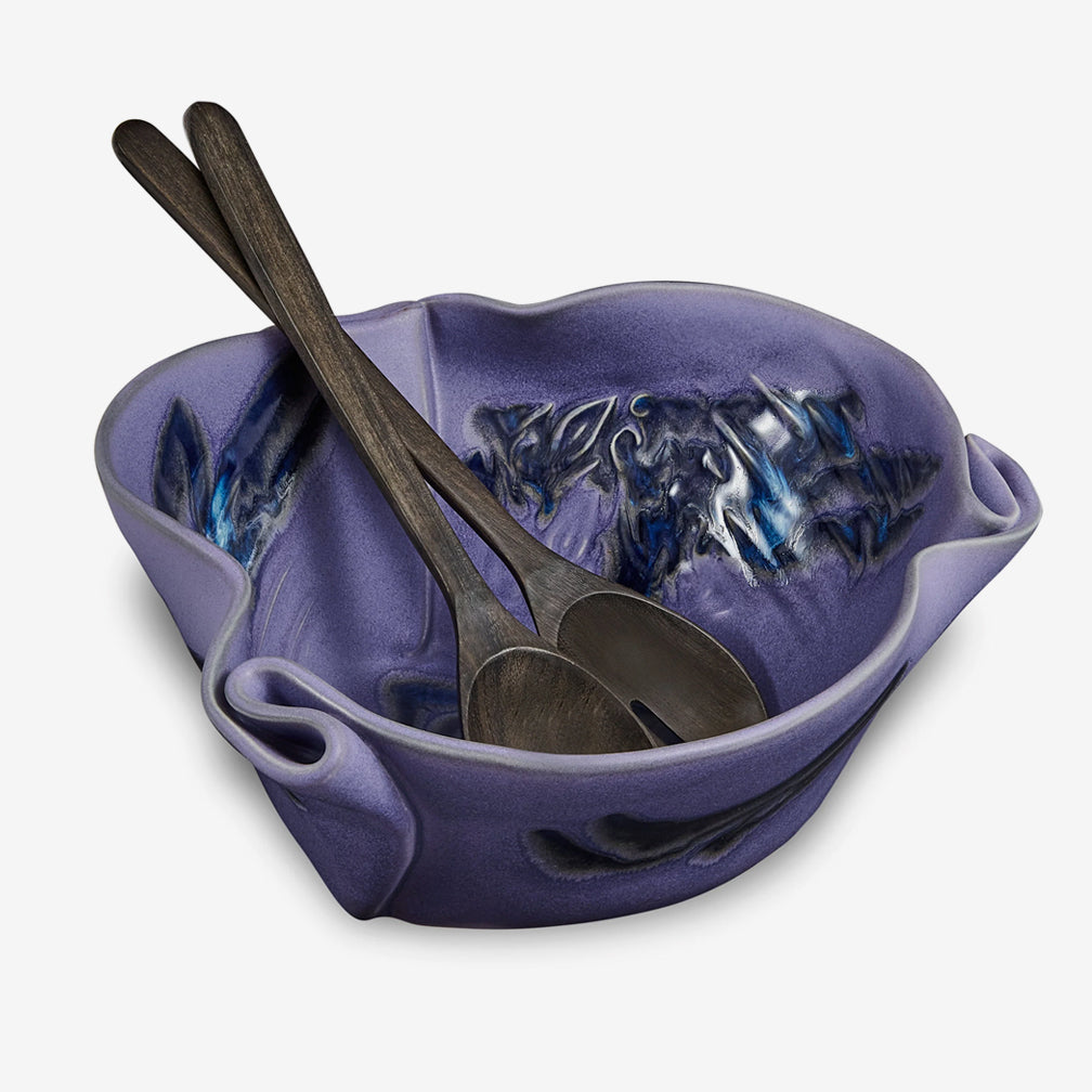 Hilborn Pottery Design: Serving Bowl for Funky Food: Periwinkle
