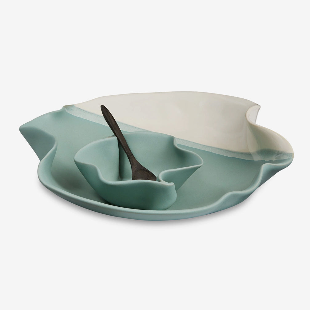 Hilborn Pottery Design: Small Dip Set: Robin's Egg