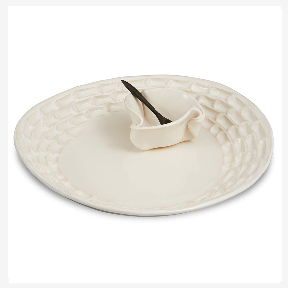 Hilborn Pottery Design: Textured Tray Set: Simply White