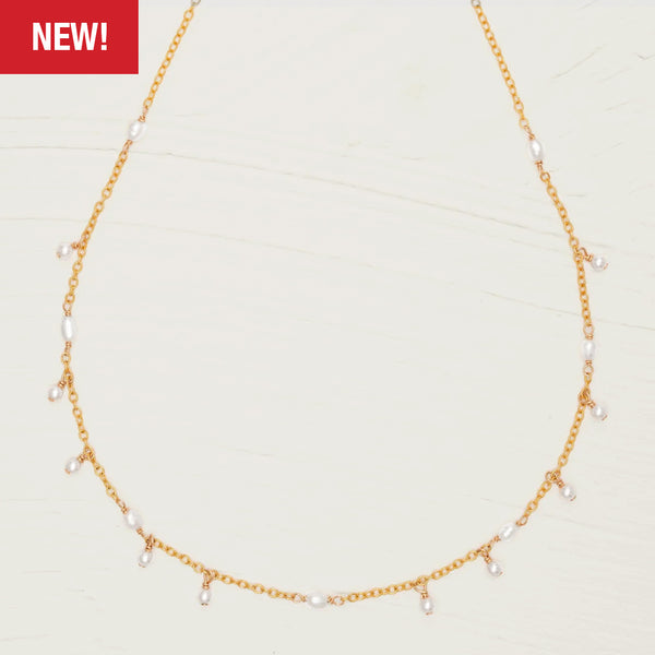 Holly Yashi: Cora Necklace, White Pearls