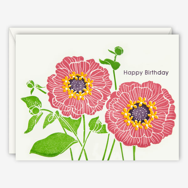 Ilee Papergoods: Birthday Card: Pink Zinnias