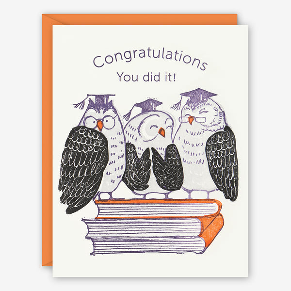 Ilee Papergoods: Graduation Card: Owls Congrats You Did It