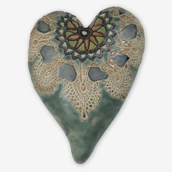 Laurie Pollpeter Eskenazi: Large Heart: Aunt Jules in Old Copper