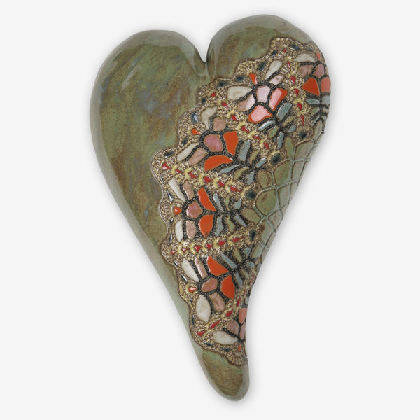 Laurie Pollpeter Eskenazi: Large Heart: Ida in Smokey Emeraude