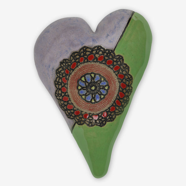 Laurie Pollpeter Eskenazi: Medium Heart: Cirque Medallion in Green