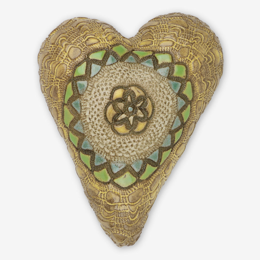 Laurie Pollpeter Eskenazi: Small Heart: Yellow Medallion