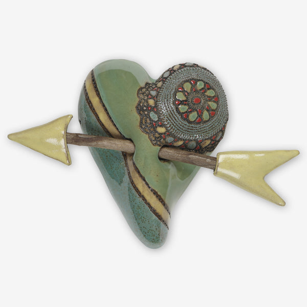 Laurie Pollpeter Eskenazi: Small Heart with Arrow: Little Jester in Yellow