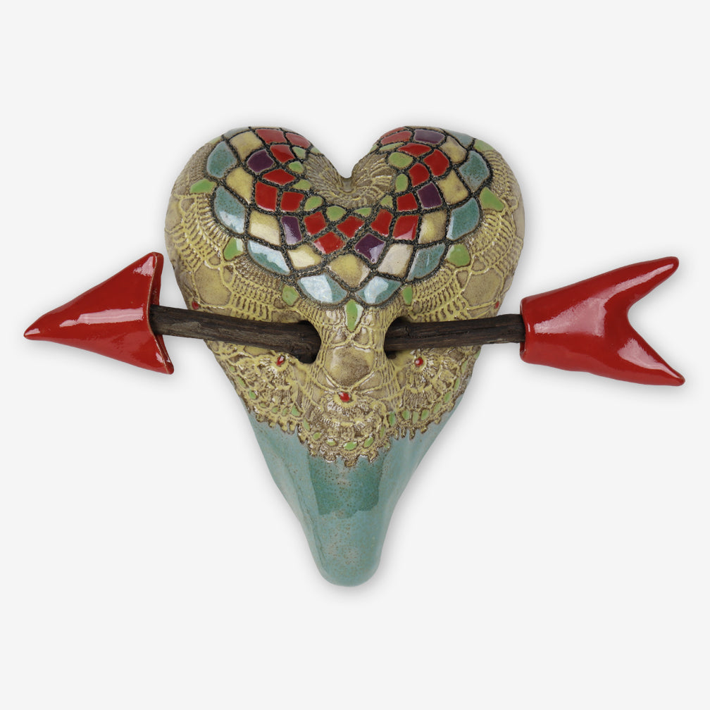 Laurie Pollpeter Eskenazi: Small Heart with Arrow: Little Valentine in Yellow