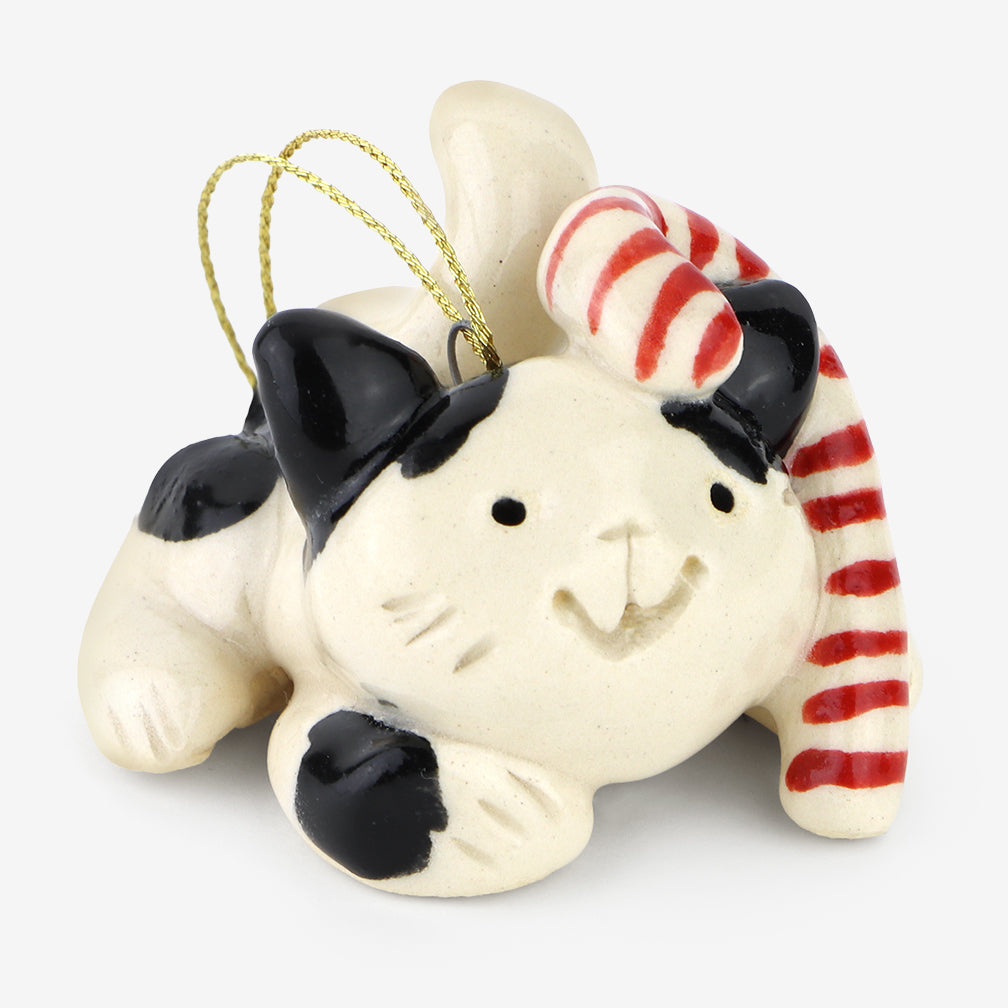 Little Guys Ornament: Candy Cat, Lying