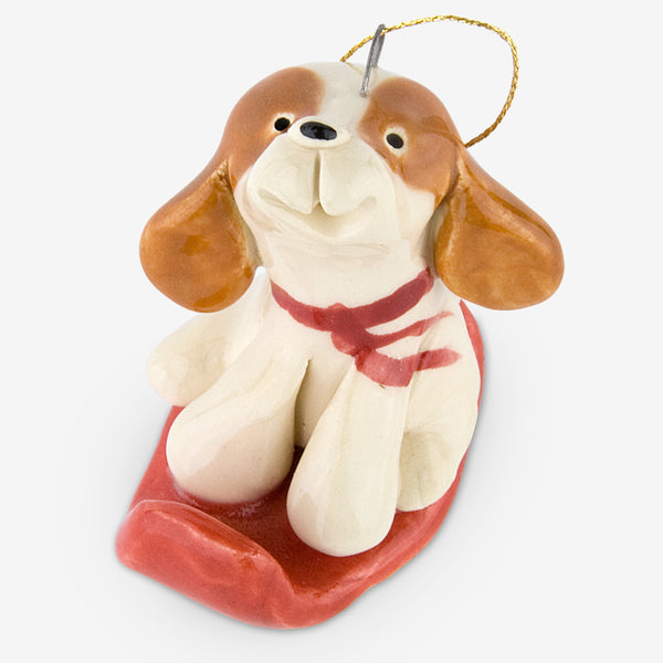 Little Guys Ornament: Sledding Dog