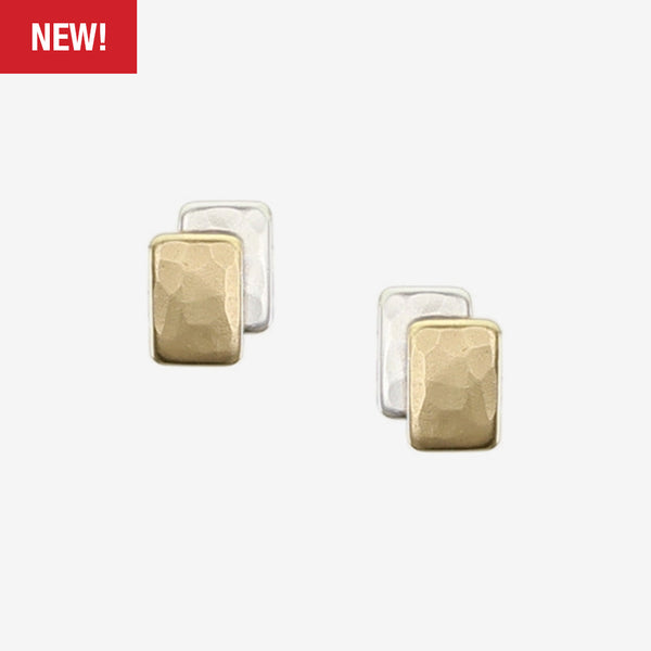 Marjorie Baer Post Earrings: Small Layered Rectangles