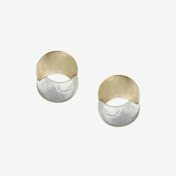 Marjorie Baer Post Earrings: Small Interlocked Crescents