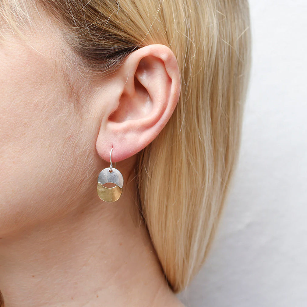 Marjorie Baer Wire Earrings: Small Interlocked Crescents