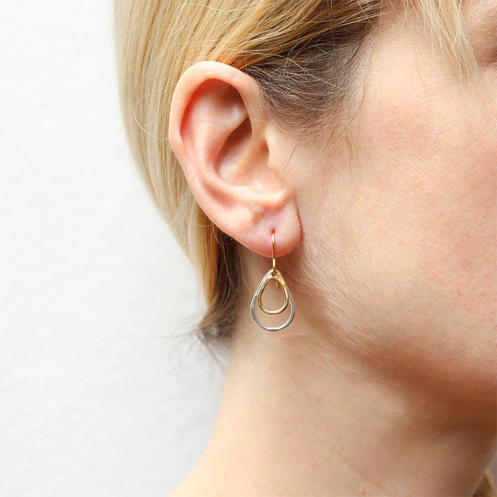 Marjorie Baer Wire Earrings: Small Double Teardrop Rings