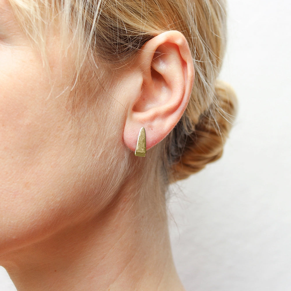 Marjorie Baer Post Earrings: Mini Loop, Brass