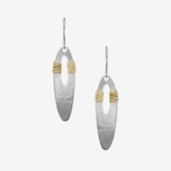 Marjorie Baer Wire Earrings: Wire Wrapped Open Oval, Silver