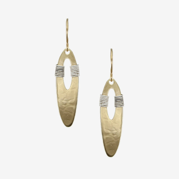 Marjorie Baer Wire Earrings: Wire Wrapped Open Oval, Brass
