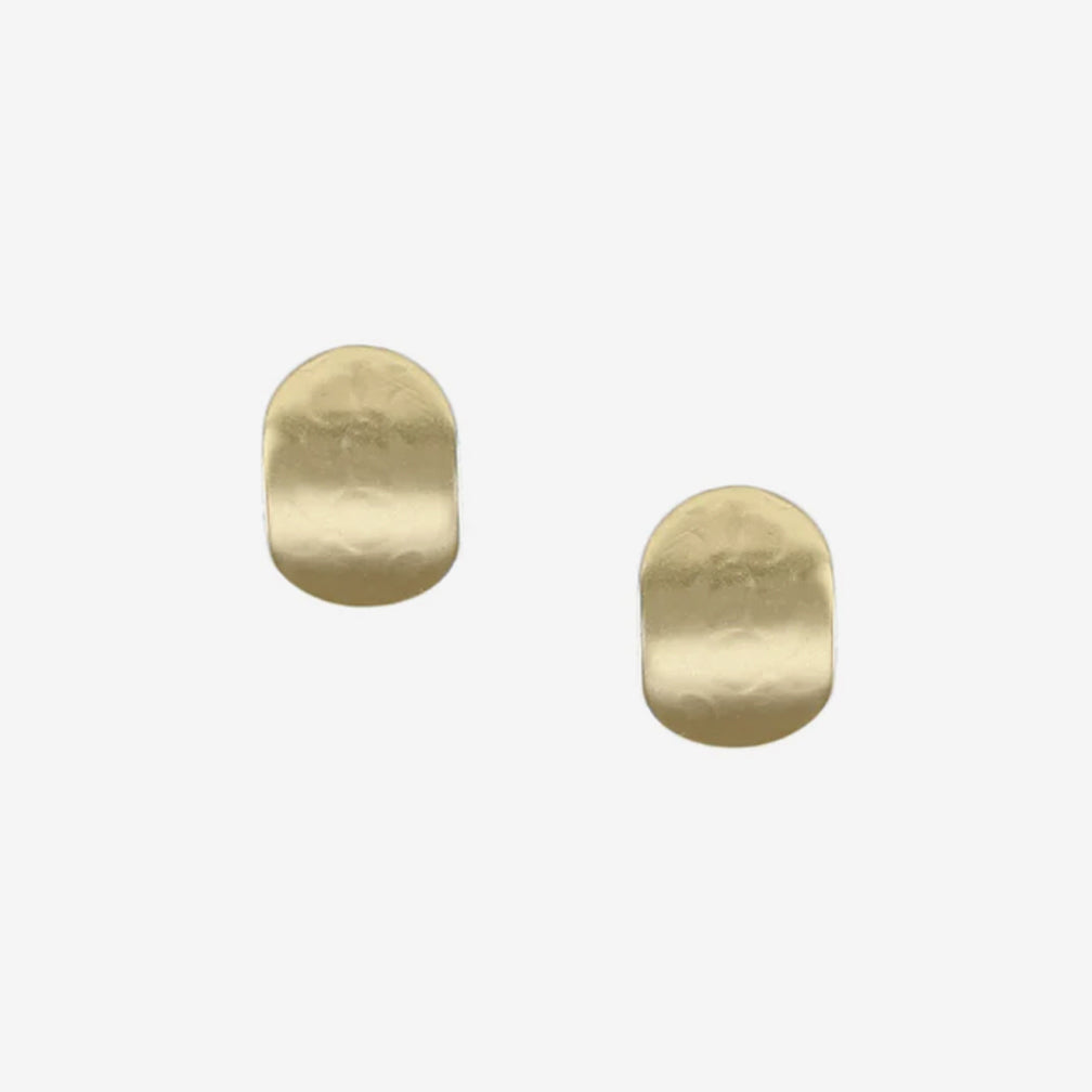 Marjorie Baer Post Earrings: Small Oval, Brass