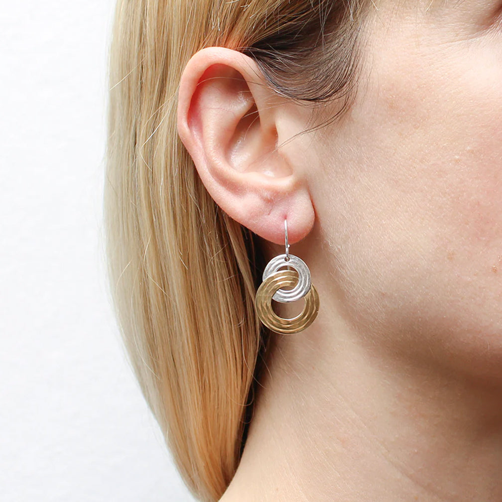 Marjorie Baer Wire Earrings: Interlocking Rings, Small