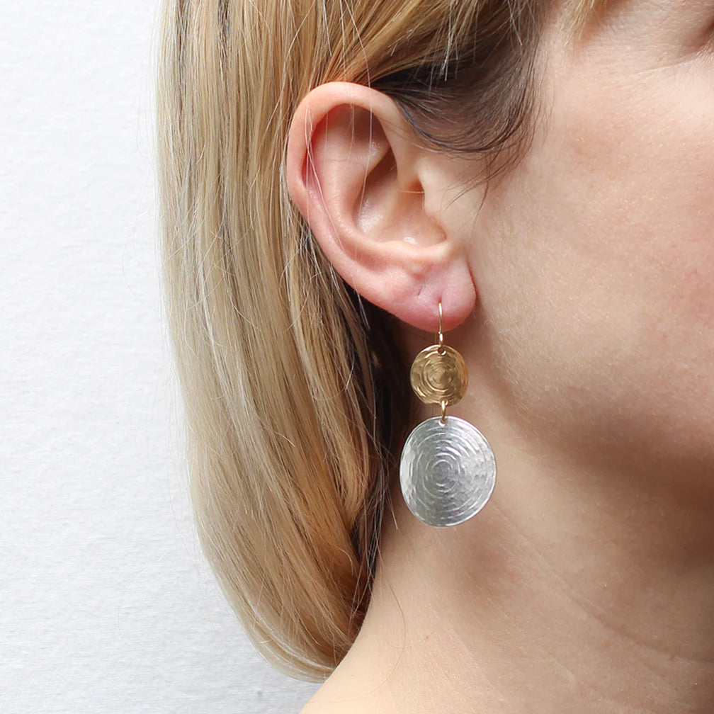 Marjorie Baer Wire Earrings: Tiered Ripple Discs