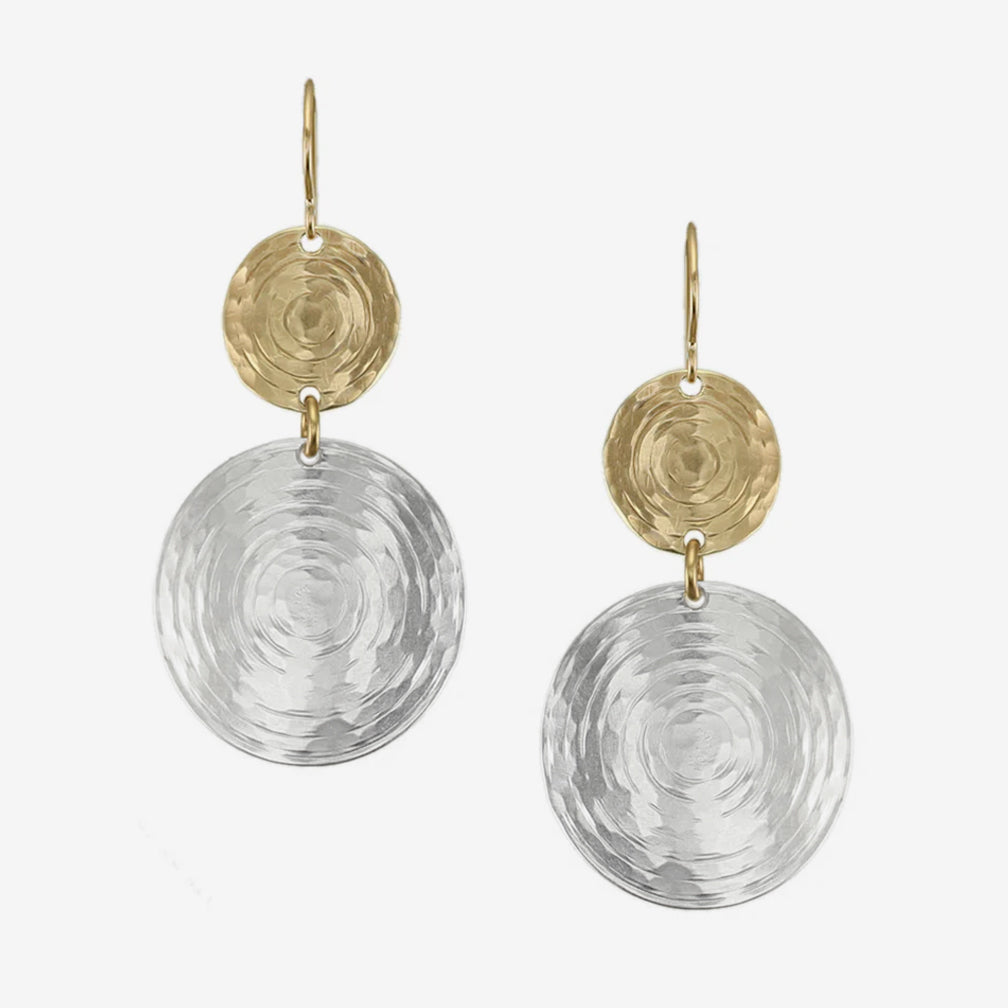 Marjorie Baer Wire Earrings: Tiered Ripple Discs