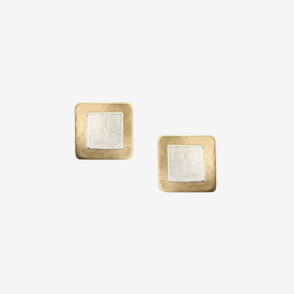 Marjorie Baer Post Earrings: Stacked Squares