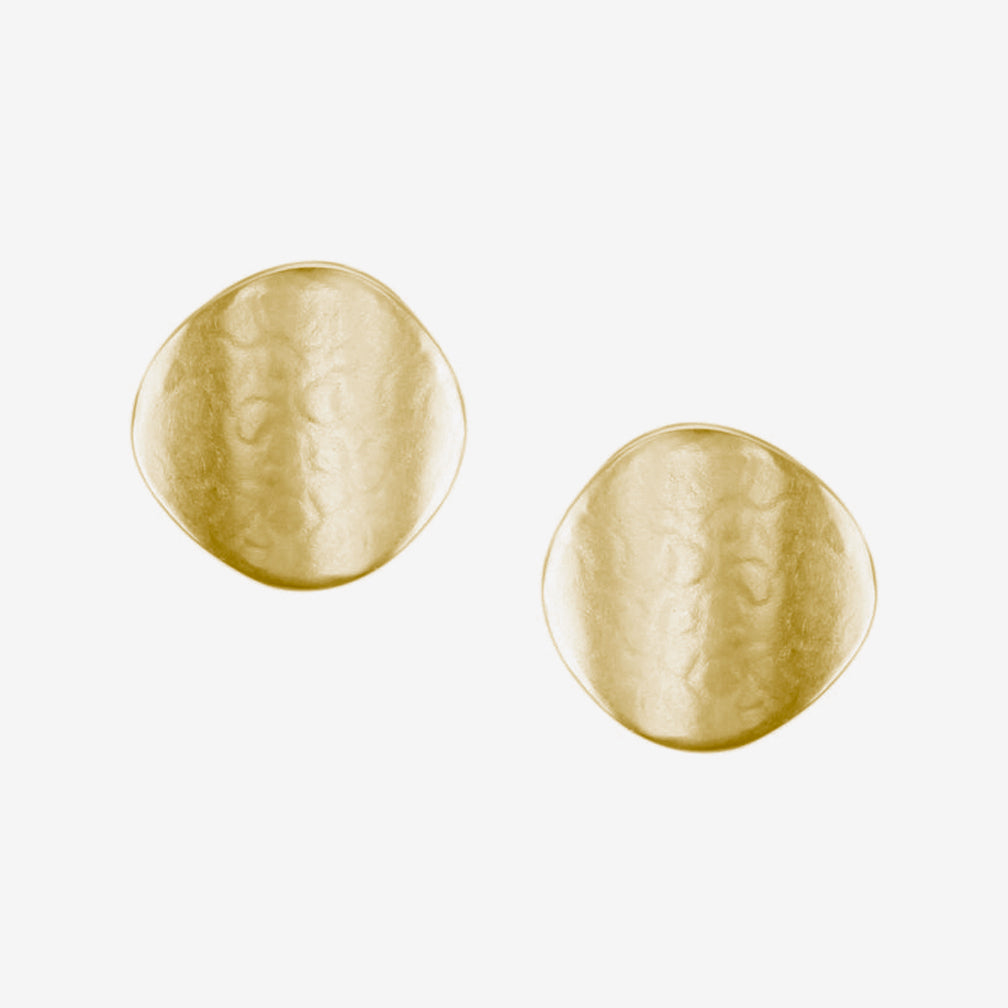 Marjorie Baer Post Earrings: Medium Organic Polka Dot, Brass