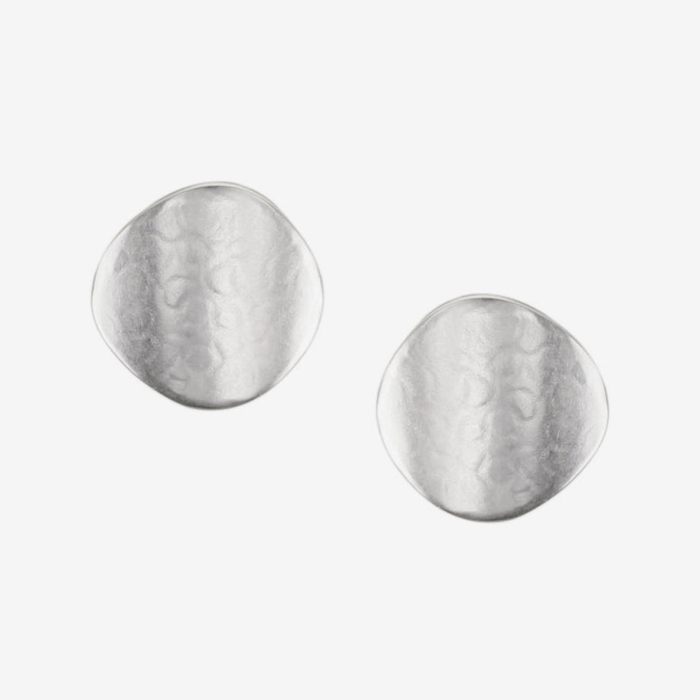 Marjorie Baer Post Earrings: Medium Organic Polka Dot, Silver