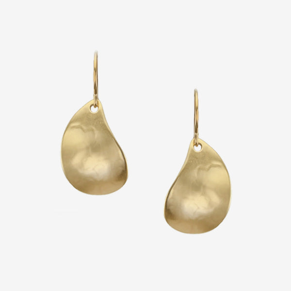 Marjorie Baer Wire Earrings: Small Paisley, Brass