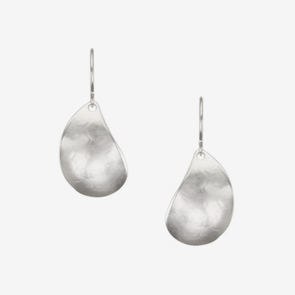 Marjorie Baer Wire Earrings: Small Paisley, Silver