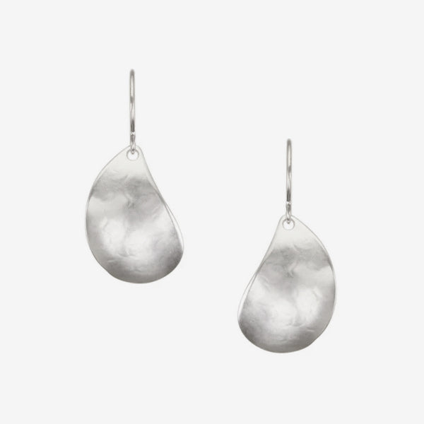 Marjorie Baer Wire Earrings: Small Paisley, Silver