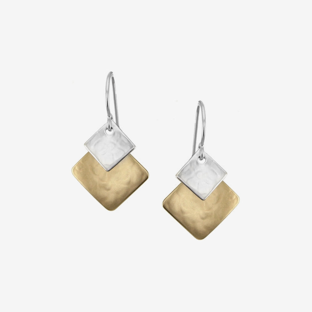 Marjorie Baer Wire Earrings: Small Layered Squares