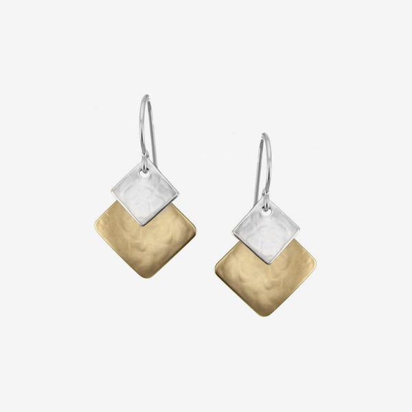 Marjorie Baer Wire Earrings: Small Layered Squares