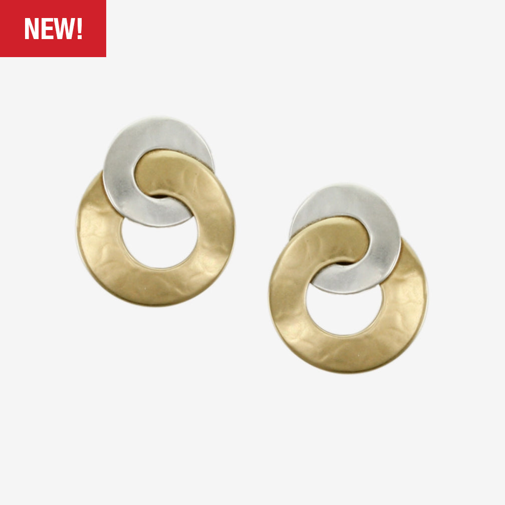 Marjorie Baer Post Earrings: Intertwined Wide Ring