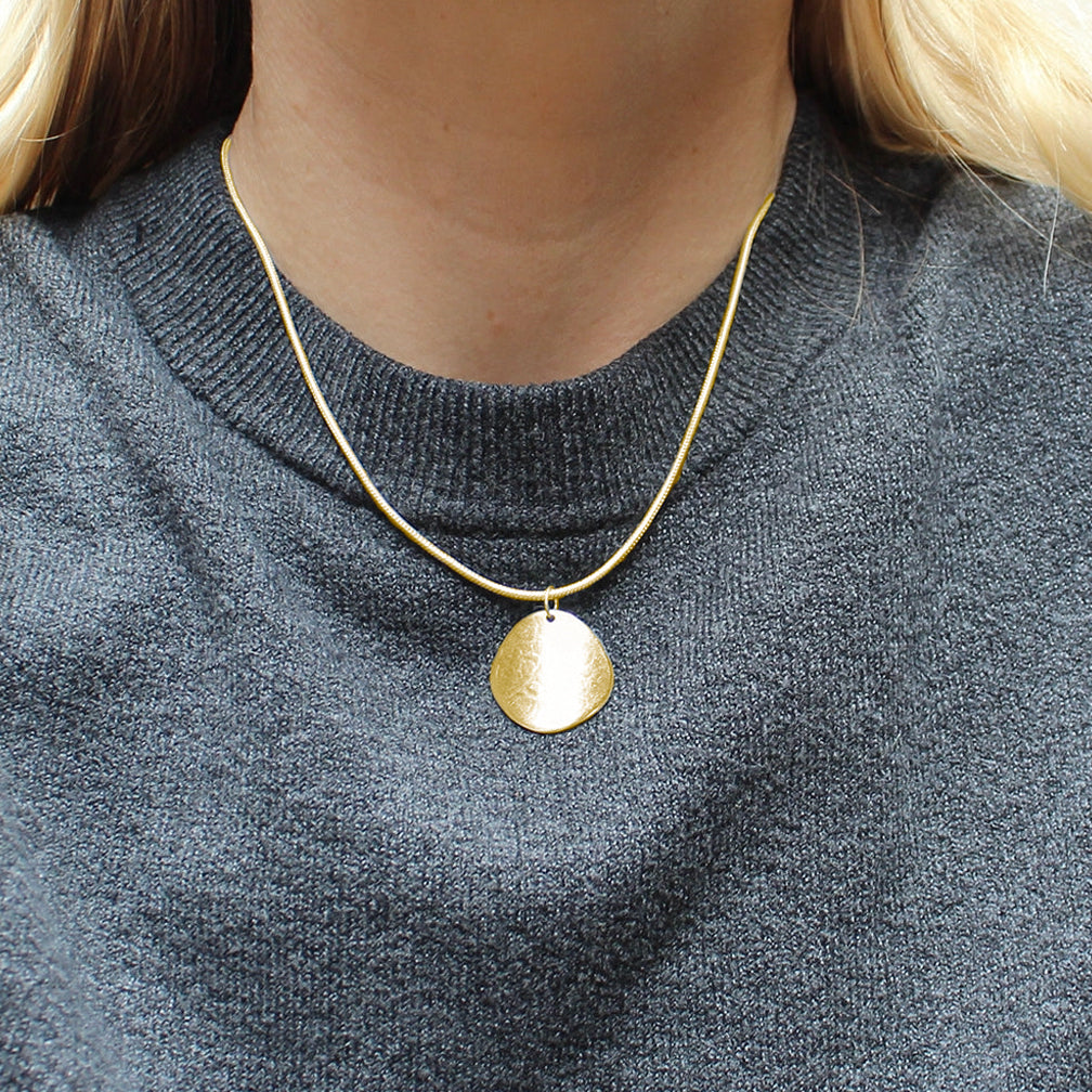 Marjorie Baer Necklace: Small Organic Polka Dot, Brass