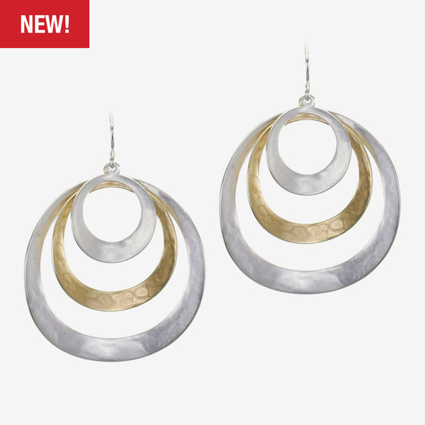 Marjorie Baer Wire Earrings: Large Curved and Tiered Rings