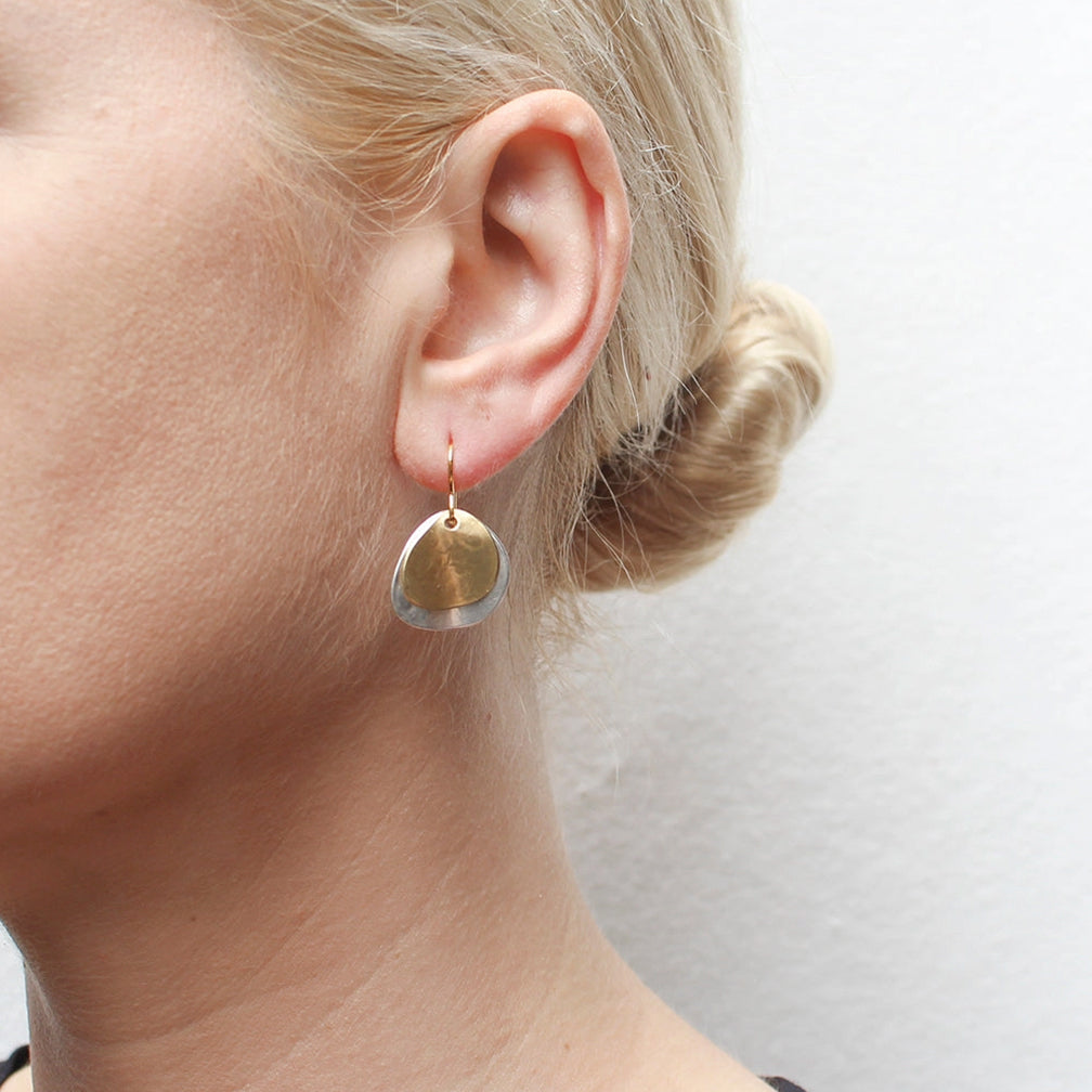 Marjorie Baer Wire Earrings: Small Layered Organic Discs