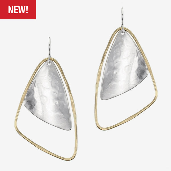 Marjorie Baer Wire Earrings: Rounded Triangles with Triangular Rings