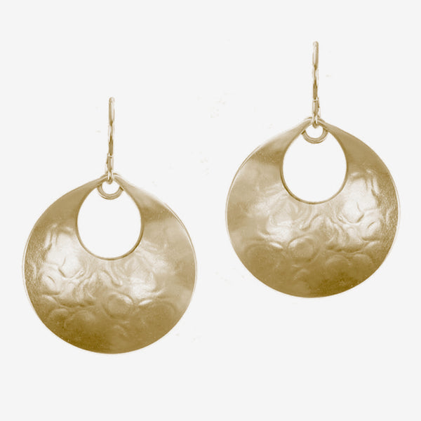Marjorie Baer Wire Earrings: Crescent, Medium Brass