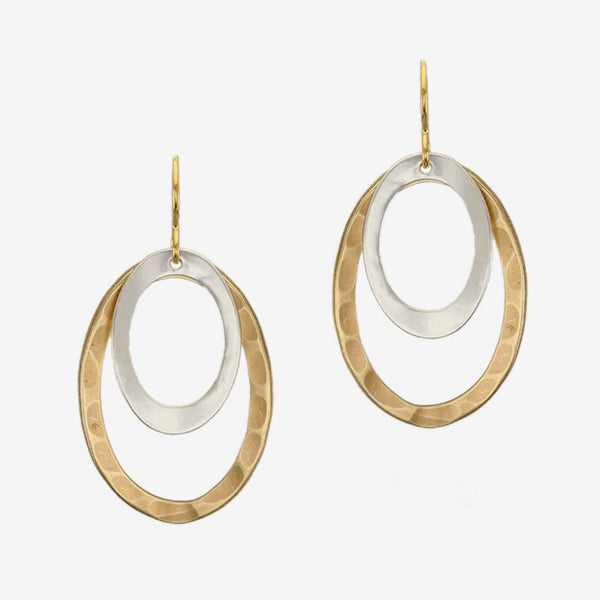 Marjorie Baer Wire Earrings: Hammered Oval Rings