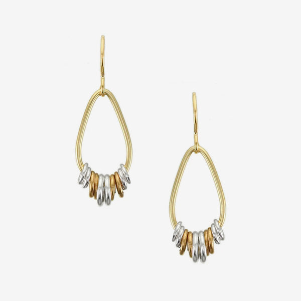 Marjorie Baer Wire Earrings: Small Teardrop with Accent Rings