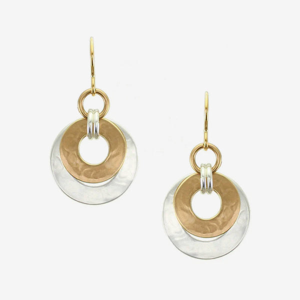 Marjorie Baer Wire Earrings: Small Layered Double Linked Rings