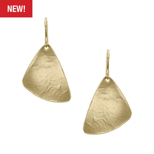 Marjorie Baer Wire Earrings: Dished Triangle, Brass