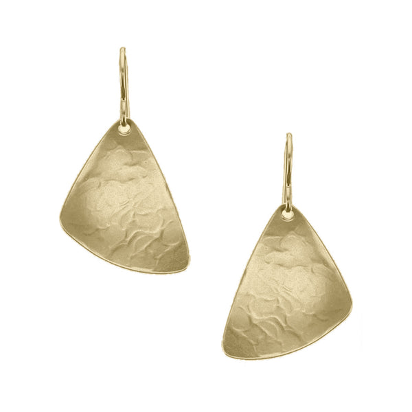 Marjorie Baer Wire Earrings: Dished Triangle, Brass