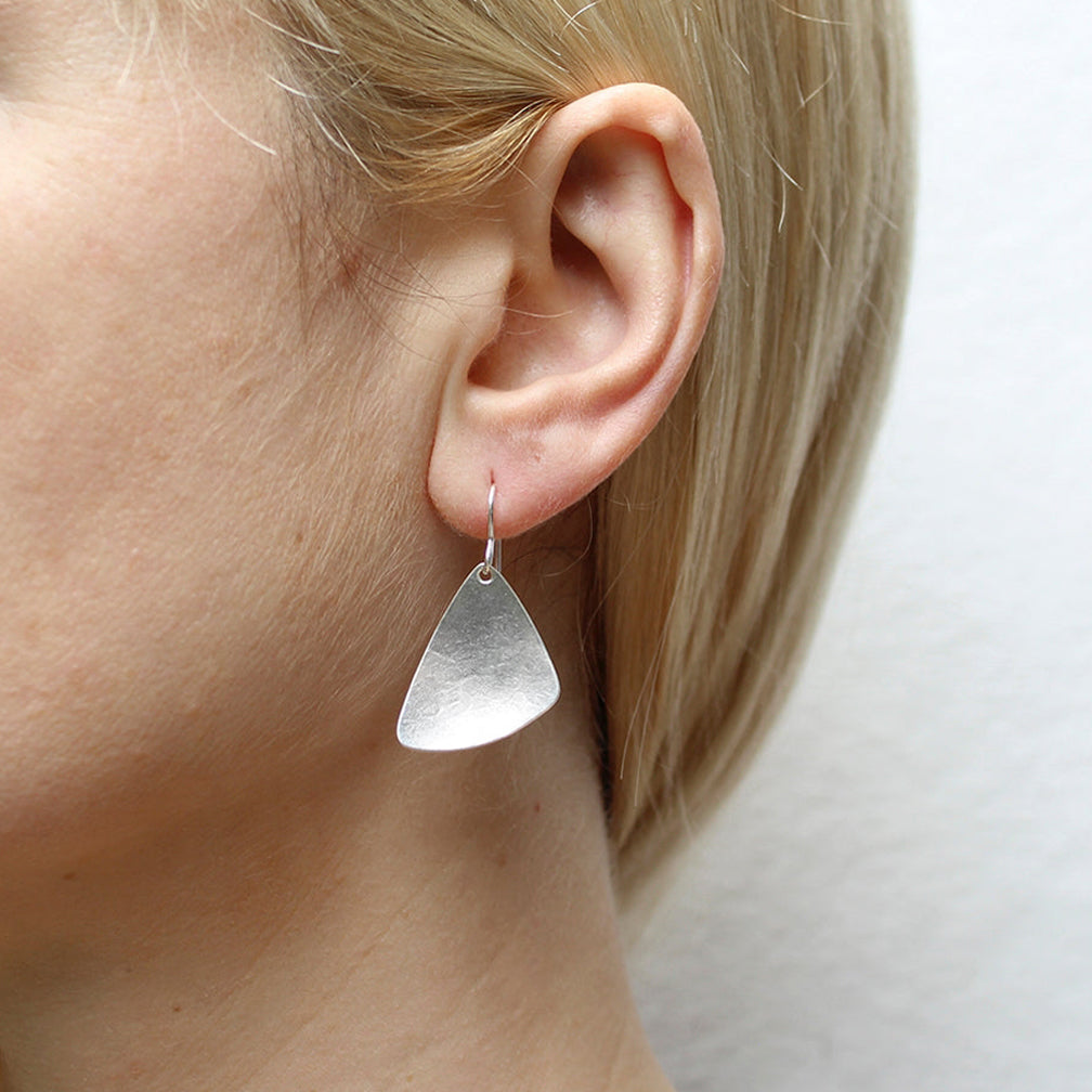 Marjorie Baer Wire Earrings: Dished Triangle, Silver
