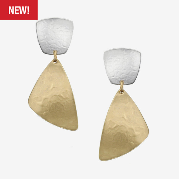 Marjorie Baer Clip Earrings: Tapered Square with Dished Triangle