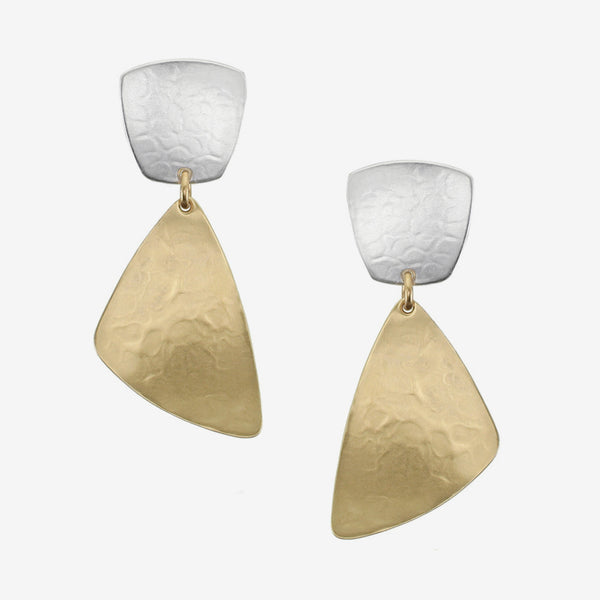 Marjorie Baer Post Earrings: Tapered Square with Dished Triangle
