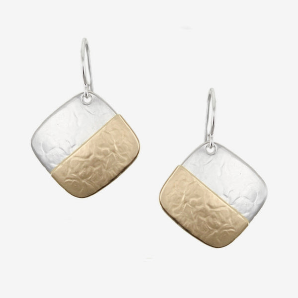 Marjorie Baer Wire Earrings: Half & Half Square, Medium