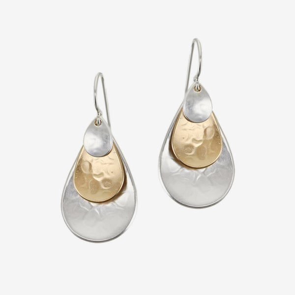 Marjorie Baer Wire Earrings: Long Layered Teardrops